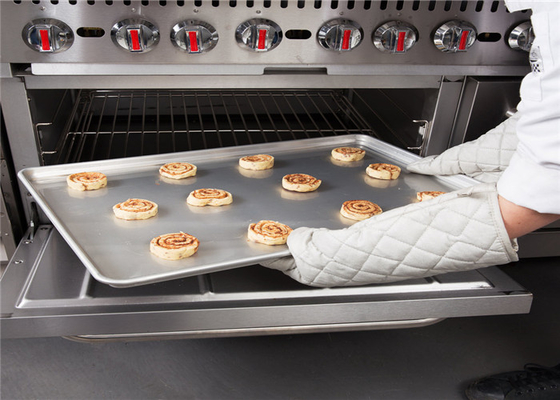 RK Bakeware China Foodservice NSF Full Size Aluminium Nonstick Baking Tray / Aluminium Plaat Pan Draad In Rim, 13 X 18