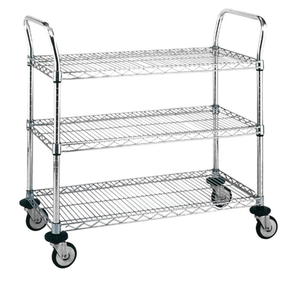 RK Bakeware China Foodservice 18&quot; X 24&quot; X 38&quot; Metro Drie plank zware roestvrijstalen utility cart