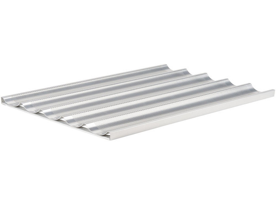 RK Bakeware China Foodservice NSF 6 Slots Aluminium Brood Bakplaat Glazuur Uni Lock Baguette Bakplaat