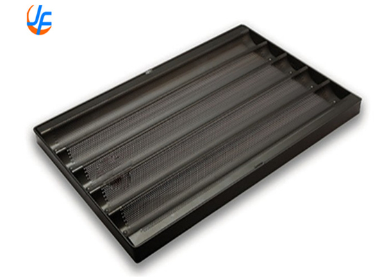 RK Bakeware China Foodservice 5 rijen Aluminium Nonstick Perforated Baguette Tray