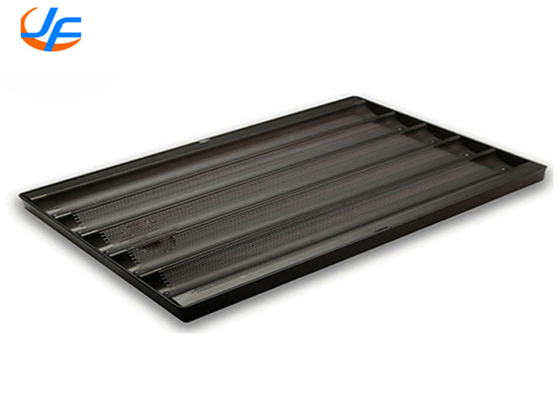 RK Bakeware China Foodservice 5 rijen Aluminium Nonstick Perforated Baguette Tray
