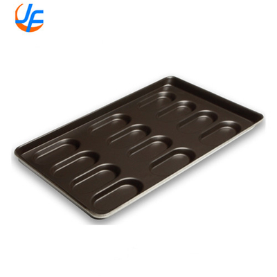 RK Bakeware China Foodservice Commercial Slicone Glazed Hot Dog Bun Pan Voor Groothandel Bakkerijen