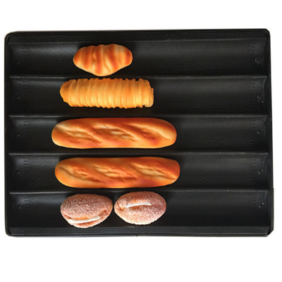 RK Bakeware China Foodservice NSF Perforated Aluminium Baguette Tray Frans Brood Baking Muold