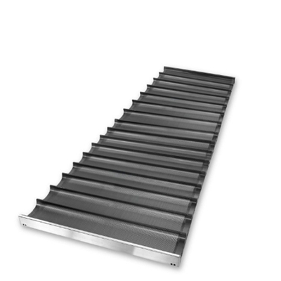 RK Bakeware China Foodservice NSF Siicone Glazuur 800*600mm 8 Fluitjes Kanaal Aluminium Franse Baguette Baking Tray