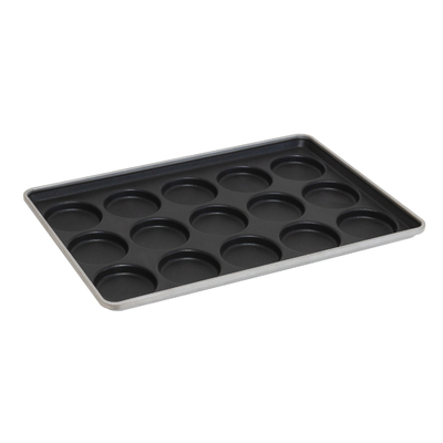 Rk Bakeware China-52345 Aluminiumstaal 4,5 inch hamburgerbak / muffin top pan