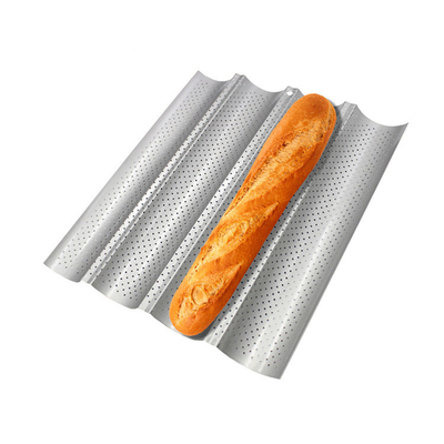 RK Bakeware China Foodservice NSF 5 Loaf Glazed Aluminium Baguette Baking Tray Franse broodpan