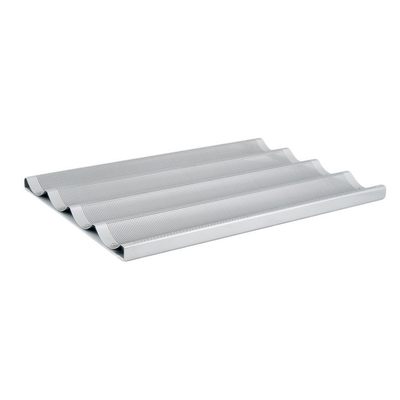 RK Bakeware China Foodservice NSF 5 Loaf Glazed Aluminium Baguette Baking Tray Franse broodpan