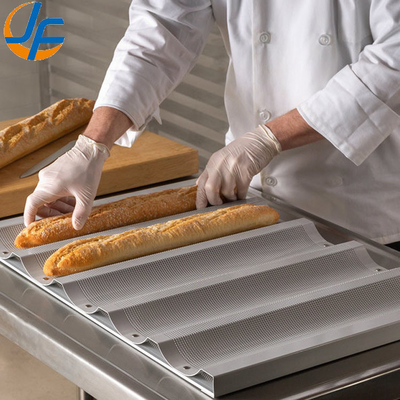 RK Bakeware China Foodservice NSF 5 Loaf Nonstick Aluminium Eurogliss Baguette Baking Tray/ Franse broodpan