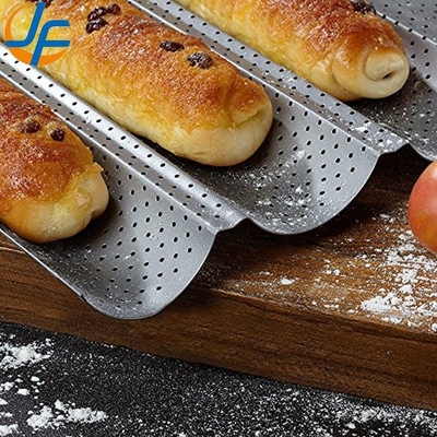 RK Bakeware China Foodservice NSF 5 Loaf Nonstick Aluminium Eurogliss Baguette Baking Tray/ Franse broodpan