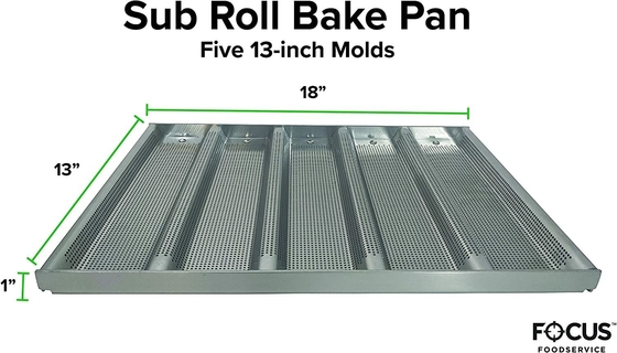 RK Bakeware China Foodservice NSF Commerciële Bakvormen 5 Count 3 Inch Sub Sandwich Roll Pan Bakplaat