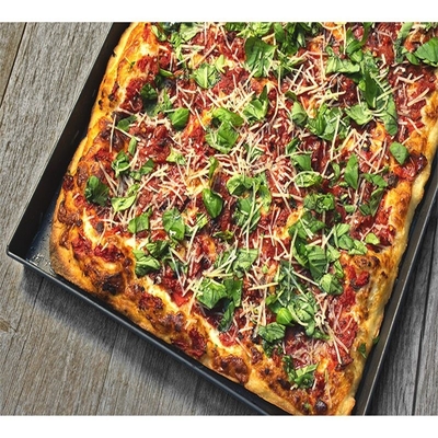 Rk Bakeware China-Hard Coat Anodise Aluminium Rectangle Square Detroit Pizza Baking Tray en Cake Tray