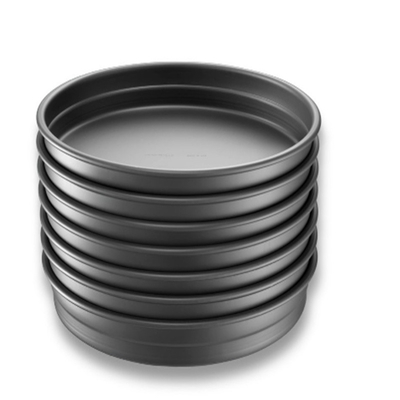 RK Bakeware China Foodservice NSF 10 Inch Hard Coat Aluminium Ronde Diepe Schotel Pizza Pan Stapelbaar