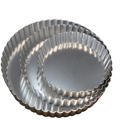 Rk Bakeware China- Hard geanodiseerd Aluminium losse basis Fluted Quiche Pan