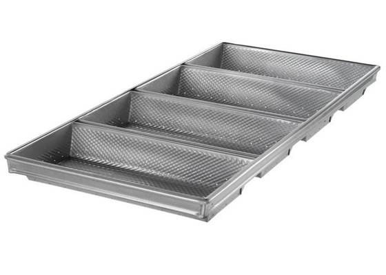 RK Bakeware China Foodservice NSF Nonstick Glaze 4 Strap Aluminisated Steel Hearth Bread Pan