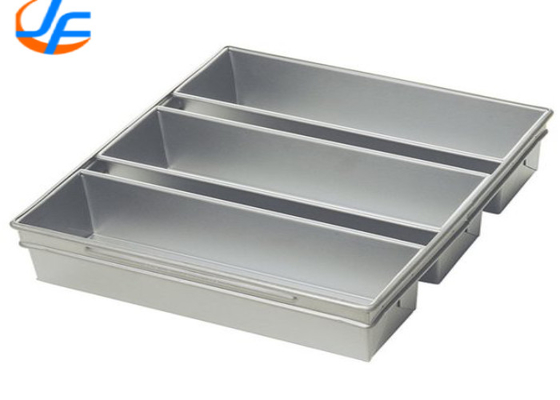 RK Bakeware China Foodservice NSF Telfon Nonstick 4 Strap Aluminisated Pullman Loaf Pan / Steel Hearth Bread Pan