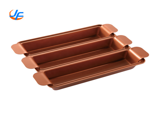 RK Bakeware China Foodservice NSF Telfon Coat Aluminium Brood Pan Pullman Drie Cup Brood Pan Koper Trisagne Pan