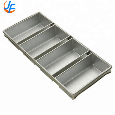 RK Bakeware China- 4 Strap Silicone Glazed Aluminium Loaf Pans/Pullman Pan Bread Pan Set Bread Mould Cake Loaf Pan