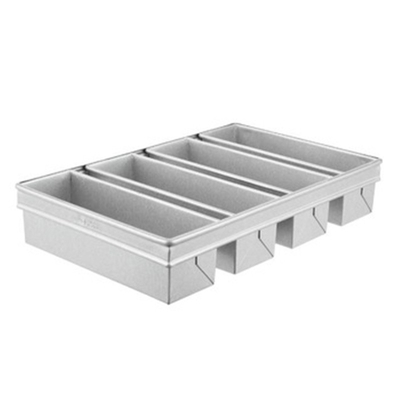 Rk Bakeware Manufacturer China-Nonstick 4 Strips Rye Bread Pan Form