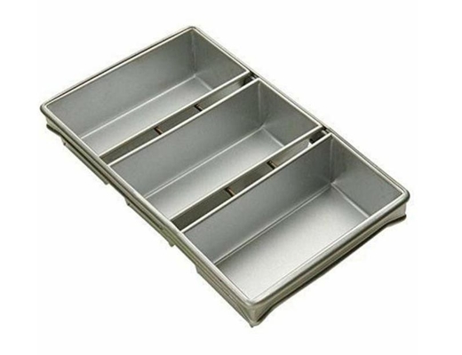 Rk Bakeware China-Foodservice 904935 Commerciële Bakeware 12,25 inch X 4,5 inch 3 Strip Bread Pan