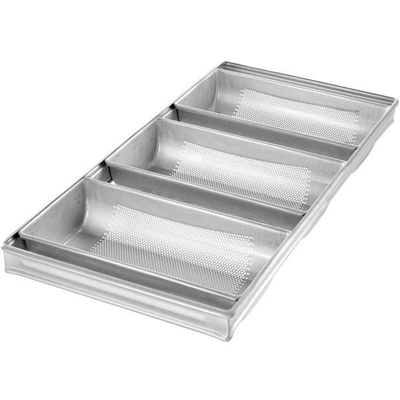Rk Bakeware China-Foodservice 44405 Gelaste 3 riemen Aluminisated Steel Hearth Bread Pan