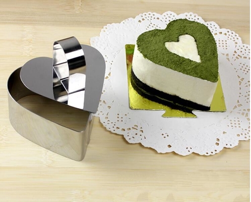 RK Bakeware China Foodservice NSF Roestvrij staal Hartvormig Mousse Ring Mold Lamy Kaas Taart Mould