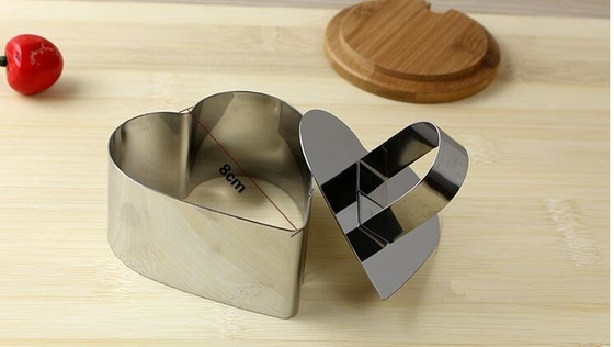 RK Bakeware China Foodservice NSF Roestvrij staal Hartvormig Mousse Ring Mold Lamy Kaas Taart Mould