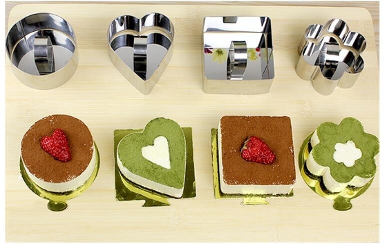 RK Bakeware China Foodservice NSF 304 Roestvrij staal Bloemen Taart Ring, Liefste Gebak Ring Vormen Aanpassen Grootte