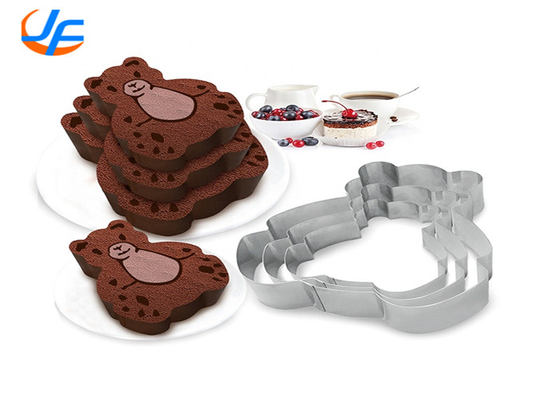 RK Bakeware China Foodservice NSF Aluminium Cake Mould, roestvrij staal Bear Mouse Moulding Mousse Cake Rings