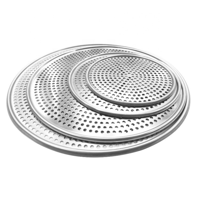 Commerciële 10 inch pizza bandeja para hornear punch pizza tray vormen para pizzas zilveren pan met gaten