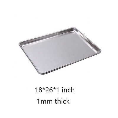26 * 18 inch 1 mm dik rechthoekig draad in de rand bakplaat aluminium legering bakplaat draad in de rand oven bakplaat plat metaal bakplaat