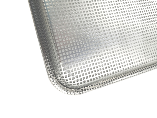 26 x 18 inch 1,2 mm geperforeerde metalen bak geperforeerde platte bakplaat geperforeerde aluminium plaat draad in de rand plaatbak