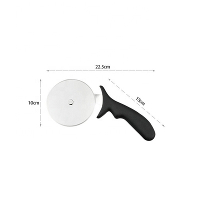 10cm roestvrij staal 430 pizzawiel knipper met Pp-handvat ronde plastic knipper server