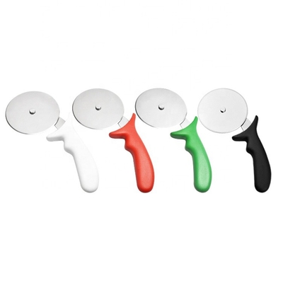 10cm roestvrij staal 430 pizzawiel knipper met Pp-handvat ronde plastic knipper server