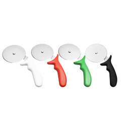 10cm roestvrij staal 430 pizzawiel knipper met Pp-handvat ronde plastic knipper server