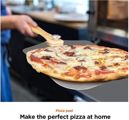 12&quot;*14&quot;*25' Pizza draaiende schil vouwbaar Houten handvat Aluminium pizza schil