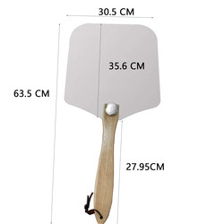 12&quot;*14&quot;*25' Pizza draaiende schil vouwbaar Houten handvat Aluminium pizza schil