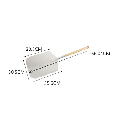 66 cm houten handvat pizza schil metaal pizza schop 12 inch aluminium pizza schil