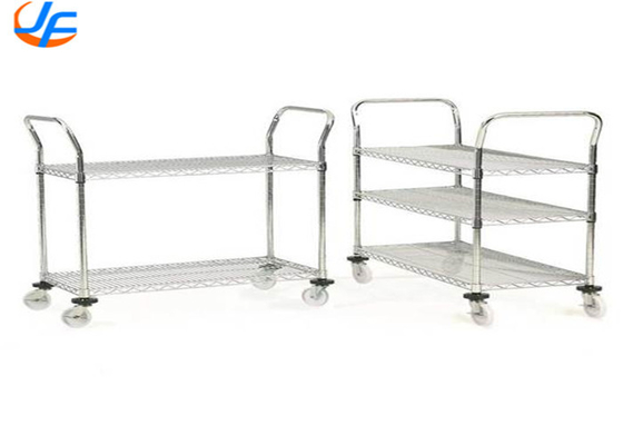 RK Bakeware China Foodservice NSF 3 Tier roestvrij staal Food Serving Trolley Cart Materiaal Distributie Trolley