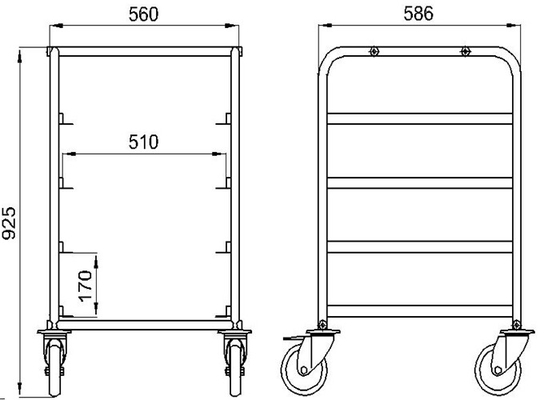 RK Bakeware China-15 Pan End Load Undercounter Prep Top Sheet / Bun Pan Rack - Samengesteld