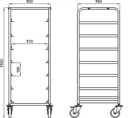 RK Bakeware China-15 Pan End Load Undercounter Prep Top Sheet / Bun Pan Rack - Samengesteld