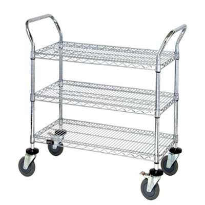 RK Bakeware China Foodservice 18&quot; X 24&quot; X 38&quot; Metro Drie plank zware roestvrijstalen utility cart