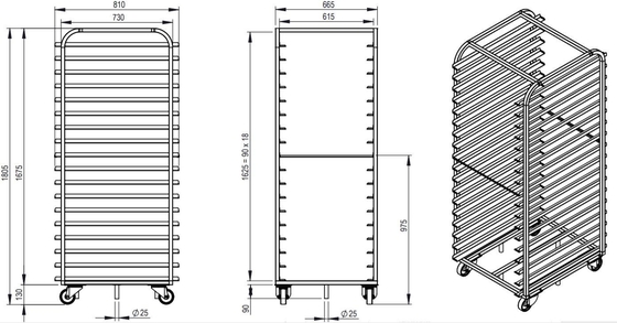 Rk Bakeware China-roestvrijstalen rol in 800X600 bakplaat voor Revent Rack Oven