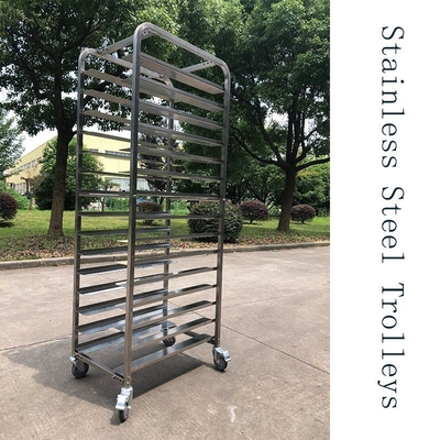 Rk Bakeware China-roestvrij staal Flatpack Rack Trolleys Ontworpen voor 16 Inch &amp; 18 Inch Tray